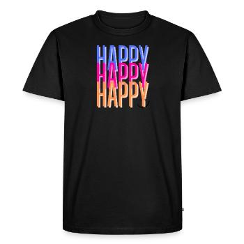 Happy happy happiness - Men's Premium Organic T-Shirt - black - Front - Nico (187cm)