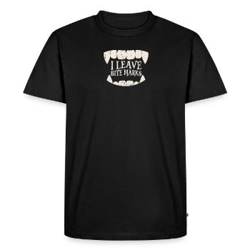 Je laisse des marques de morsure - halloween - T-shirt Premium bio Homme - noir - Devant - Nico (187cm)