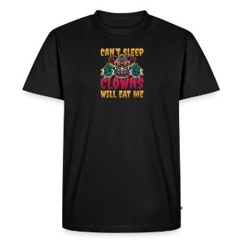 Can't sleep Clowns will eat me - horror Halloween - Men's Premium Organic T-Shirt - black - Front - Nico (187cm)