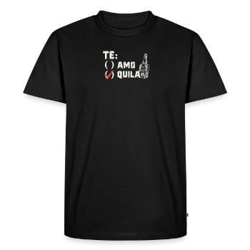 Te: ( ) Amo (/) Quila - tequila - T-shirt Premium bio Homme - noir - Devant - Nico (187cm)
