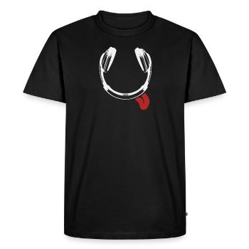 Casque avec languette - T-shirt Premium bio Homme - noir - Devant - Nico (187cm)