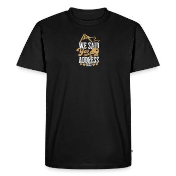 We said yes to the address 2022 - house - Men's Premium Organic T-Shirt - black - Front - Nico (187cm)