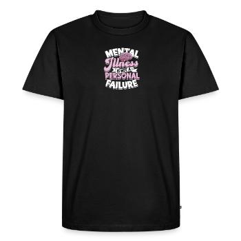 La maladie mentale n’est pas un échec personnel - mental - T-shirt Premium bio Homme - noir - Devant - Nico (187cm)