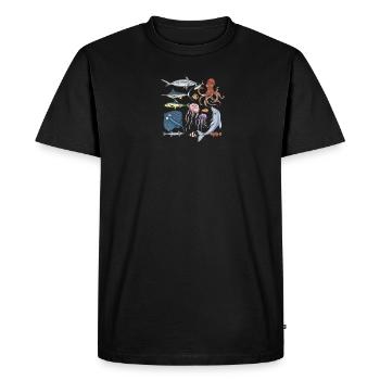Créatures marines - biologie marine - T-shirt Premium bio Homme - noir - Devant - Nico (187cm)