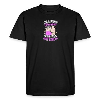 I'm a bionic grandma Just like a normal grandma - Men's Premium Organic T-Shirt - black - Front - Nico (187cm)
