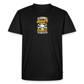 Avertissement Grincheux Vieux technicien CVC - CVC - T-shirt Premium bio Homme - noir - Devant - Nico (187cm)
