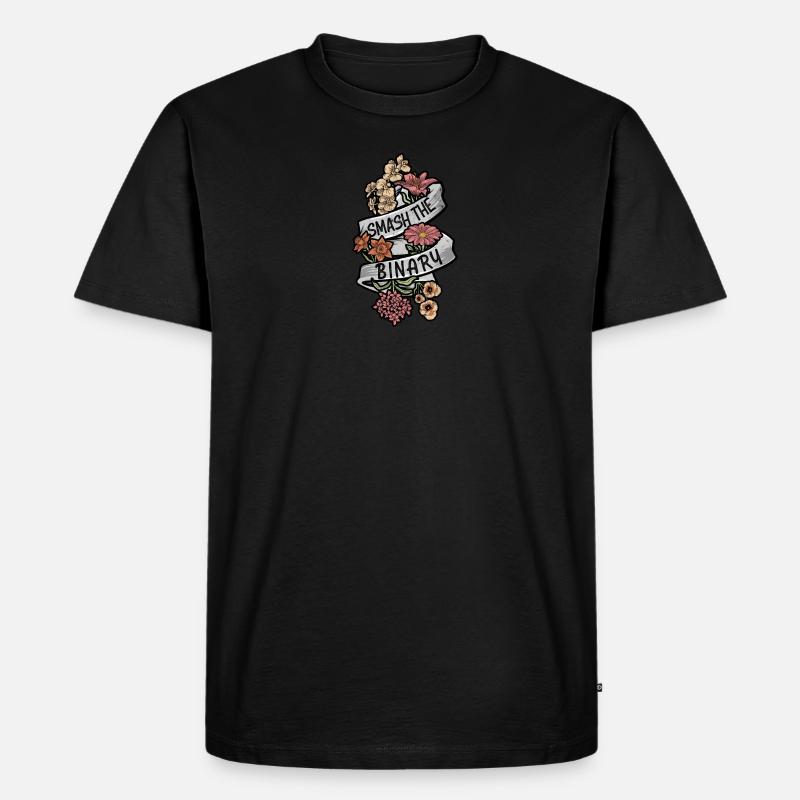 Smash the Binary - geschlechtslos - Männer Premium Bio T-Shirt - Schwarz