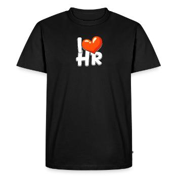 I love HR - resources - Men's Premium Organic T-Shirt - black - Front - Nico (187cm)