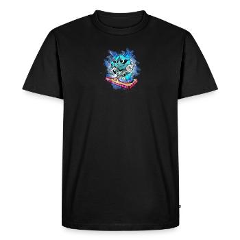 DJ House Music Cat - cat - Men's Premium Organic T-Shirt - black - Front - Nico (187cm)