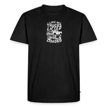 J’aime que mes camions soient soulevés et mes fusils chargés... - T-shirt Premium bio Homme - noir - Devant - Nico (187cm)