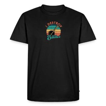 Je détruis le silence - musicien - T-shirt Premium bio Homme - noir - Devant - Nico (187cm)