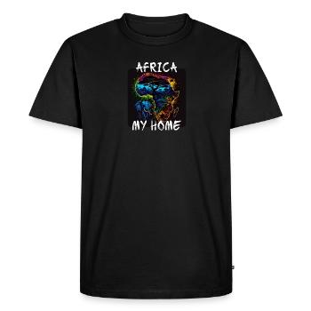 Africa, my Home 4 - Men's Premium Organic T-Shirt - black - Front - Nico (187cm)