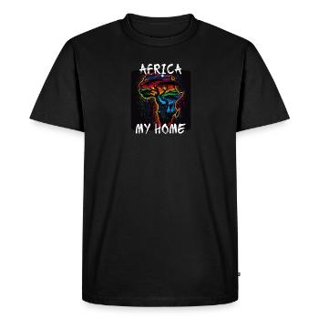 Africa, my Home 2 - Men's Premium Organic T-Shirt - black - Front - Nico (187cm)
