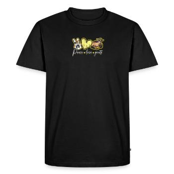 Peace Love Goats - goat - Men's Premium Organic T-Shirt - black - Front - Nico (187cm)