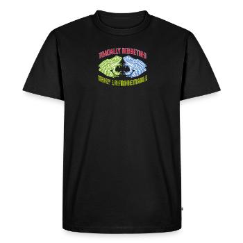 Two Toads Frog Humor Toadally Ribbeting - Men's Premium Organic T-Shirt - black - Front - Nico (187cm)