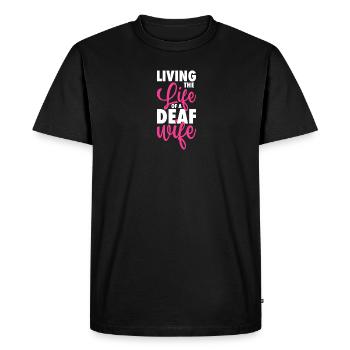 Deaf pride Hard of hearing - Men's Premium Organic T-Shirt - black - Front - Nico (187cm)