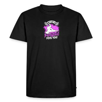 Ne laissez pas la queue de cheval vous tromper - fille de taekwondo - T-shirt Premium bio Homme - noir - Devant - Nico (187cm)