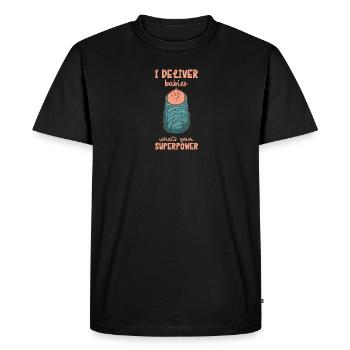 J’accouche de bébés Quel est votre superpouvoir - bébés - T-shirt Premium bio Homme - noir - Devant - Nico (187cm)