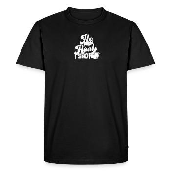 Born to shop Forced to work - online shopping - Men's Premium Organic T-Shirt - black - Front - Nico (187cm)