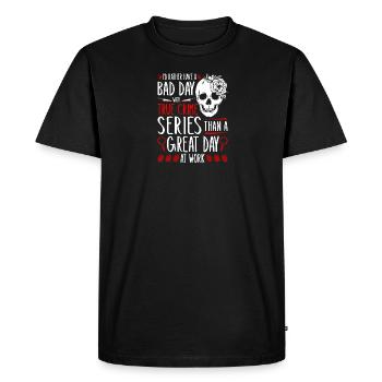 Bad Day With True Crime, Murder Show Junkie - T-shirt Premium bio Homme - noir - Devant - Nico (187cm)