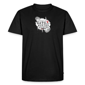 True Crime and Cats Murder Stories, Murderino - Men's Premium Organic T-Shirt - black - Front - Nico (187cm)
