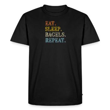 Eat Sleep Bagels Repeat Retro Text - Men's Premium Organic T-Shirt - black - Front - Nico (187cm)