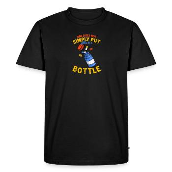 On ne se contente pas de mettre des pilules dans une bouteille - des pilules - T-shirt Premium bio Homme - noir - Devant - Nico (187cm)