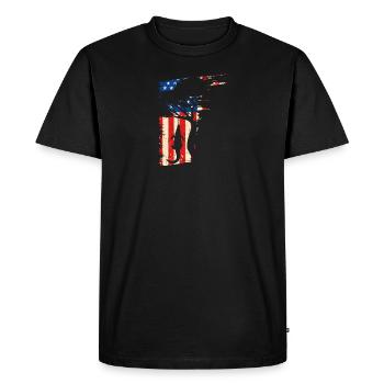 Alligator Hunter Graphique du drapeau américain, Gator - T-shirt Premium bio Homme - noir - Devant - Nico (187cm)