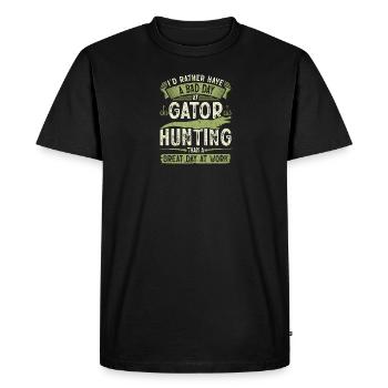 Chasseur d’alligators vintage, mauvaise journée à la chasse au gator - T-shirt Premium bio Homme - noir - Devant - Nico (187cm)