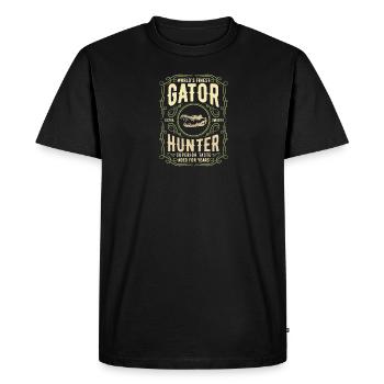 Worlds Finest Alligator Hunter, Funny Gator - T-shirt Premium bio Homme - noir - Devant - Nico (187cm)