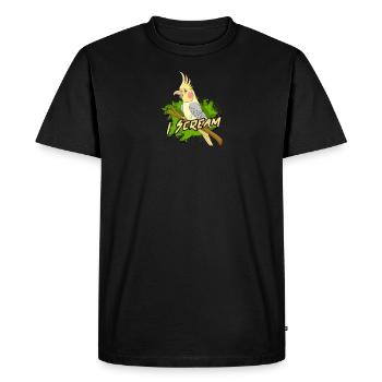 Je crie - calopsitte - T-shirt Premium bio Homme - noir - Devant - Nico (187cm)