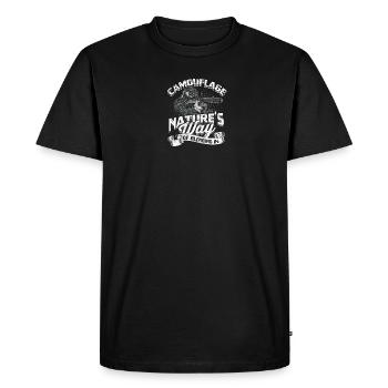 Camouflage : la façon dont la nature se fond - Chasse - T-shirt Premium bio Homme - noir - Devant - Nico (187cm)