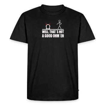 Funny stick figure Not a good omen - Men's Premium Organic T-Shirt - black - Front - Nico (187cm)