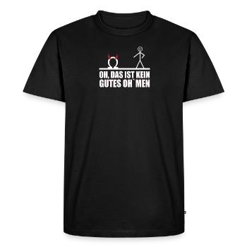Funny stick figure Not a good omen - Men's Premium Organic T-Shirt - black - Front - Nico (187cm)