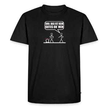 Funny stick figure Not a good omen - Men's Premium Organic T-Shirt - black - Front - Nico (187cm)