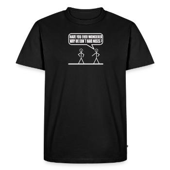 Drôle de figurine de bâton - T-shirt Premium bio Homme - noir - Devant - Nico (187cm)