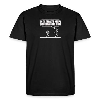 Drôle de figurine de bâton - T-shirt Premium bio Homme - noir - Devant - Nico (187cm)