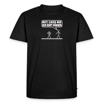 Drôle de figurine de bâton - T-shirt Premium bio Homme - noir - Devant - Nico (187cm)