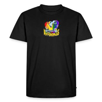 Embrasser nos différences - Diversité - T-shirt Premium bio Homme - noir - Devant - Nico (187cm)