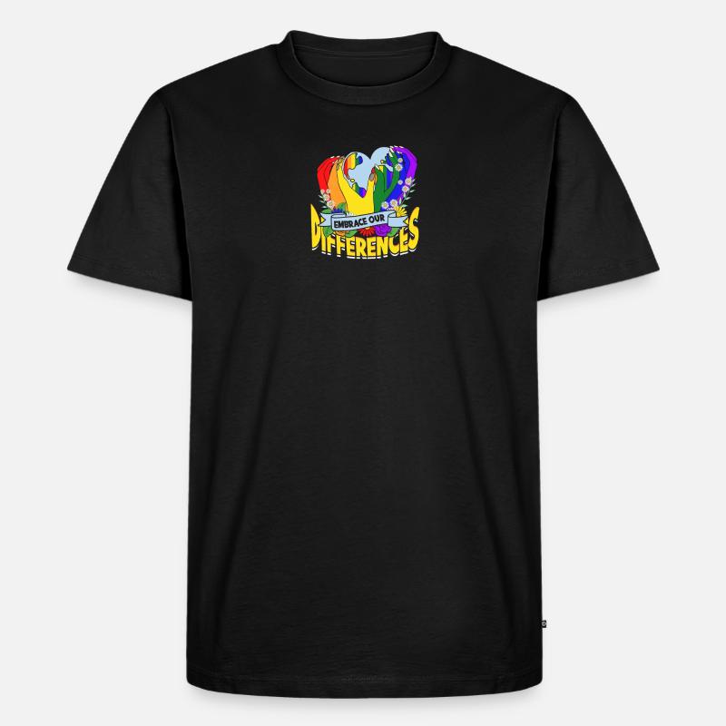 Embrasser nos différences - Diversité - T-shirt Premium bio Homme - noir