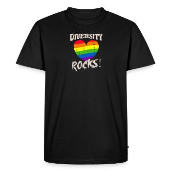 La diversité est géniale ! -Diversité - T-shirt Premium bio Homme - noir - Devant - Nico (187cm)