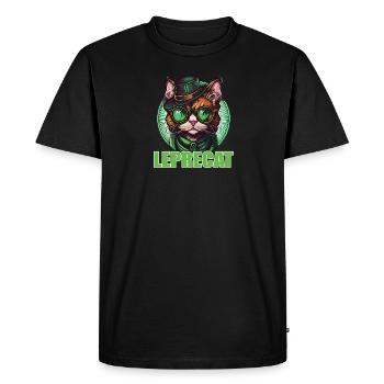 Chat de la Saint-Patrick - T-shirt Premium bio Homme - noir - Devant - Nico (187cm)