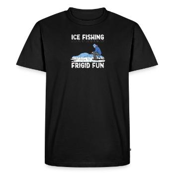 Ice Fishing - Frigid Fun - Ice Fishing - Men's Premium Organic T-Shirt - black - Front - Nico (187cm)