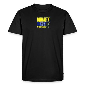 L’égalité est un droit, pas un privilège - Égalité - T-shirt Premium bio Homme - noir - Devant - Nico (187cm)