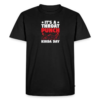 C’est un coup de poing à la gorge | Karaté - T-shirt Premium bio Homme - noir - Devant - Nico (187cm)