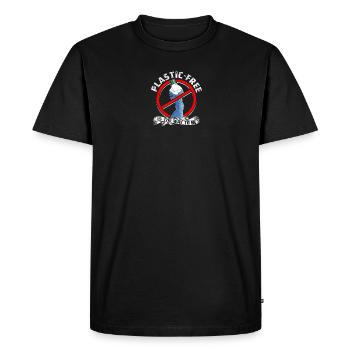 Plastic-free is the way to be - Plastic - Men's Premium Organic T-Shirt - black - Front - Nico (187cm)