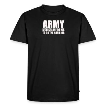 Drôle d’armée américaine Armée militaire américaine Soldat Armée - T-shirt Premium bio Homme - noir - Devant - Nico (187cm)