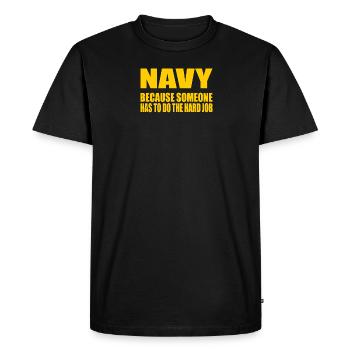Drôle US Navy Militaire Soldat américain Navy - T-shirt Premium bio Homme - noir - Devant - Nico (187cm)