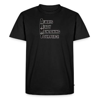 Drôle d’armée américaine Armée militaire américaine Soldat Armée - T-shirt Premium bio Homme - noir - Devant - Nico (187cm)