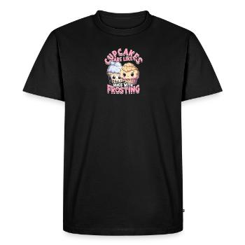 Les cupcakes sont comme des câlins avec du glaçage - Cupcake - T-shirt Premium bio Homme - noir - Devant - Nico (187cm)